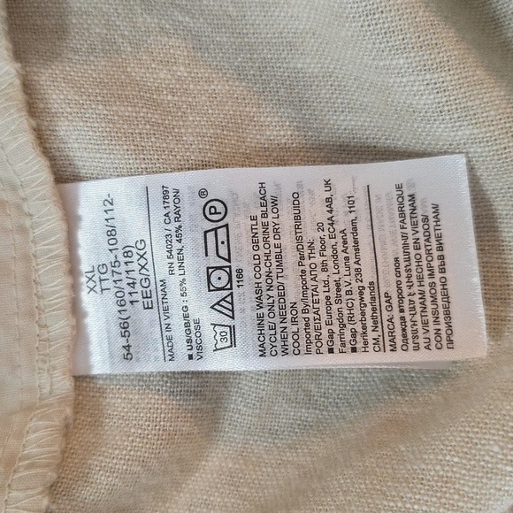 Gap- Khaki Linen Blend Elastic Waist Shorts. Size XXL - Picture 5 of 5